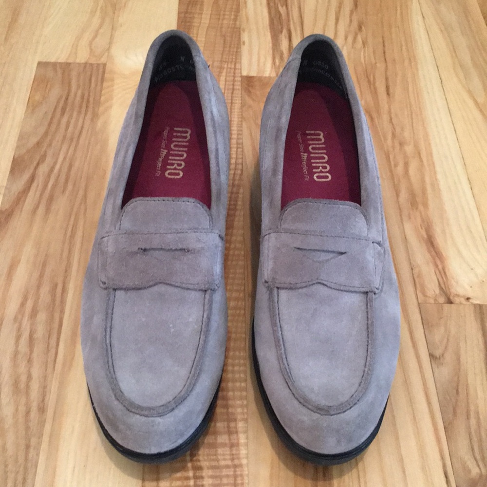 Munro Katie Wedge Penny Loafer Suede - Picture 2 of 8